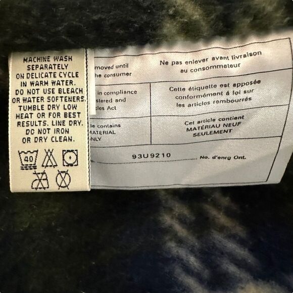 Eddie Bauer ~ Ivory Anorak Jacket ~ Plaid lining ~ interior drawstring ~ size M - Picture 8 of 9